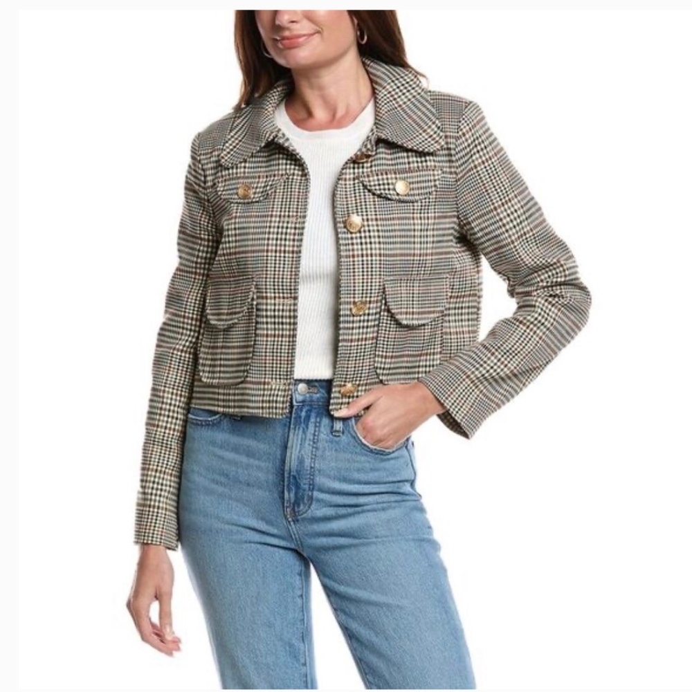 *NEW* 7 For All Mankind Plaid Cropped Jacket – Utility Style – Size M– NWT